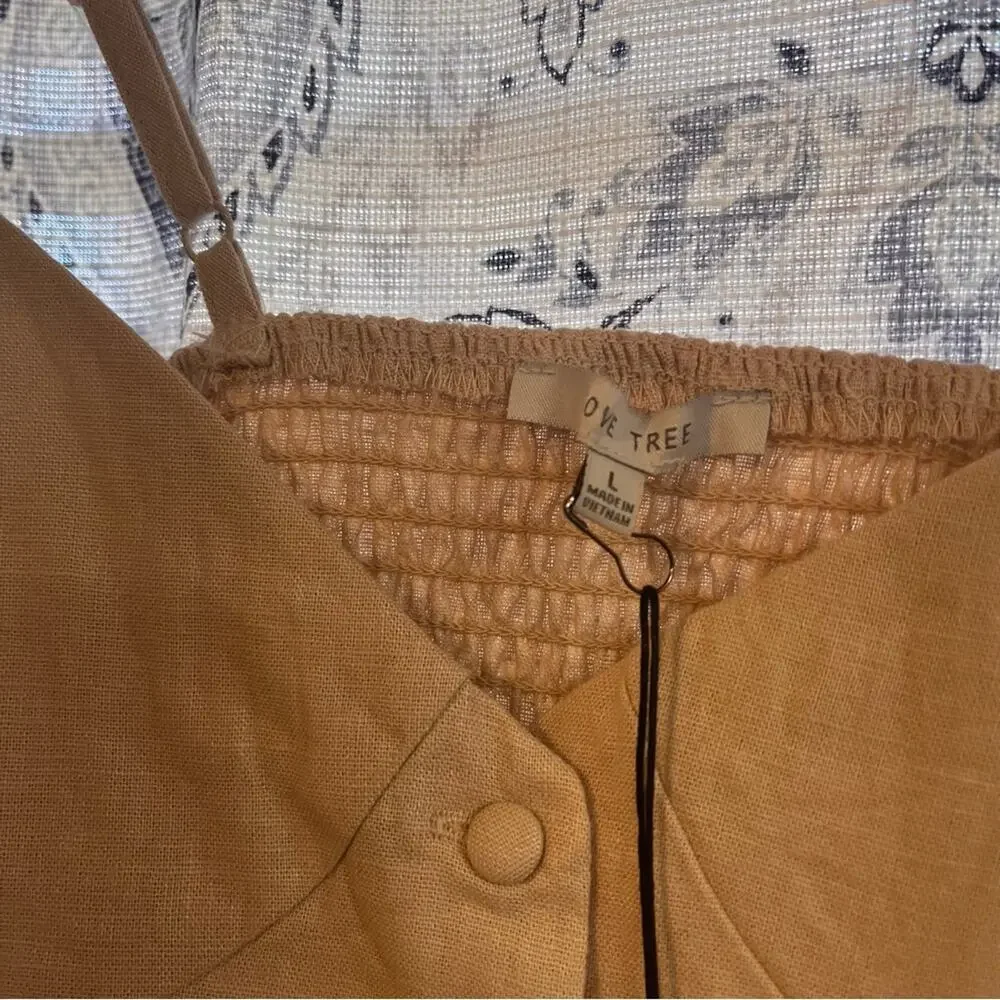 Love Tree Linen Blend Button Front Tank Top‎ Size Large - Picture 3 of 8